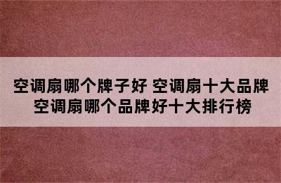 空调扇哪个牌子好 空调扇十大品牌 空调扇哪个品牌好十大排行榜